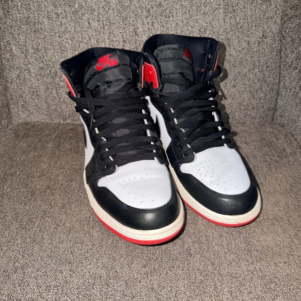 Jordan 1 Retro High Og Men's Black, White, and Red Sneakers